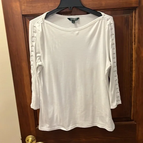 Ralph Lauren white lace up detail top - Picture 7 of 12